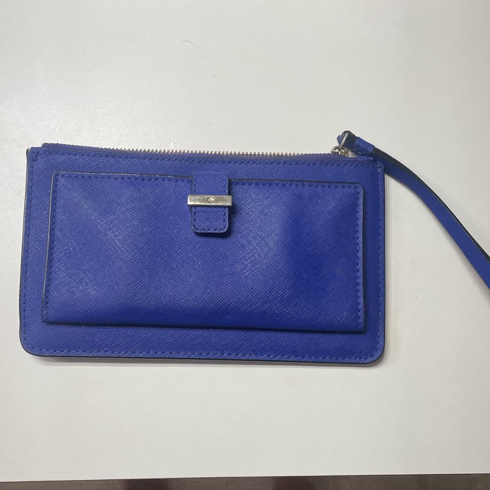 Royal blue Kate spade wristlet wallet.